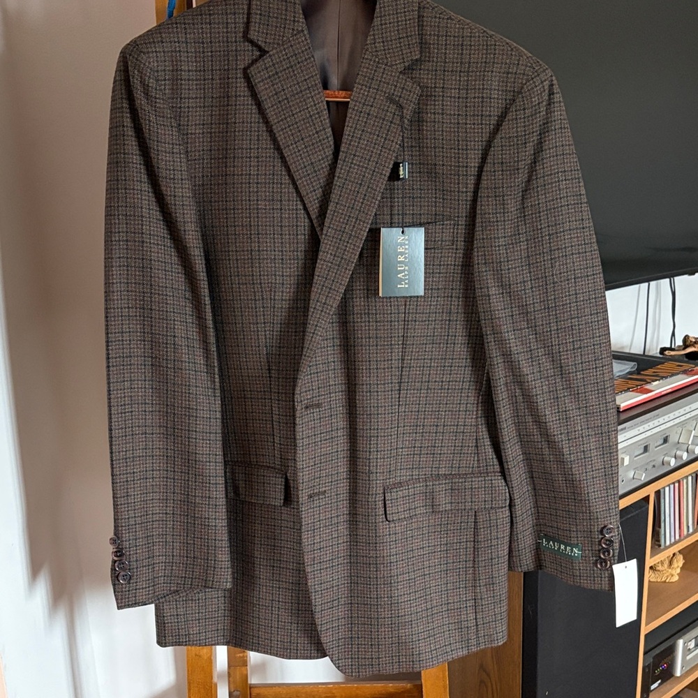 Ralph Lauren Men's Checkered Brown Blazer